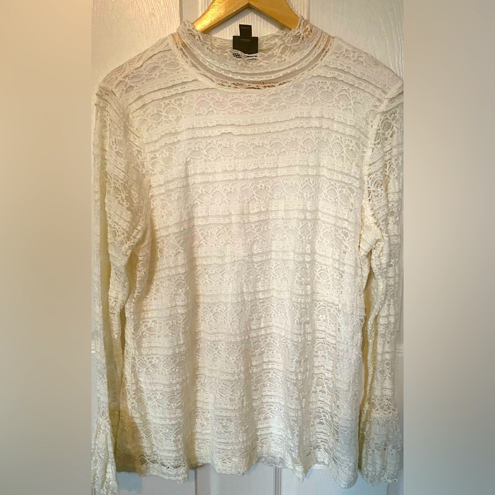 Worthington Cream Lace Women Top
